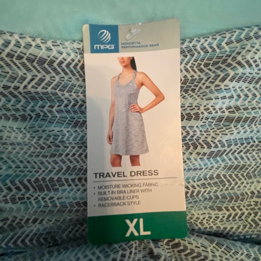 MPG mint Green and White with black,  Square Neck Sundress NWT xl